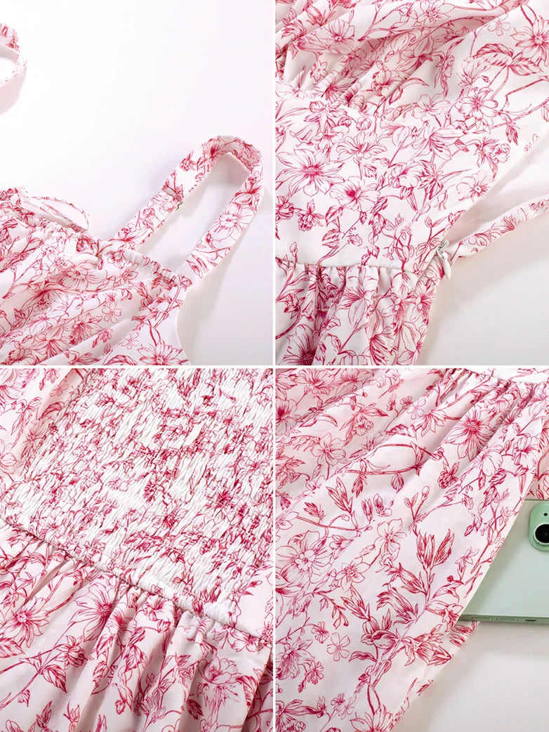 BERTHE™ - Summer Floral Puffy Corset Dress