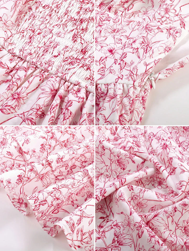 BERTHE™ - Summer Floral Puffy Corset Dress