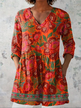 IOLANDA™ - Long V-Neck Blouse