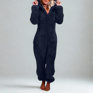 LUMI™ - Comfy Zipper Hooded Long Sleeve Plush Pajama Jumpsuit