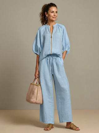 VERONA™ - Zip Blouson & Wide-Leg Pant Set