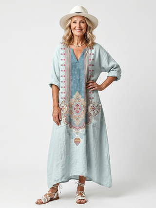 BASTIENNE - Ornate Panel Embroidered Midi Dress