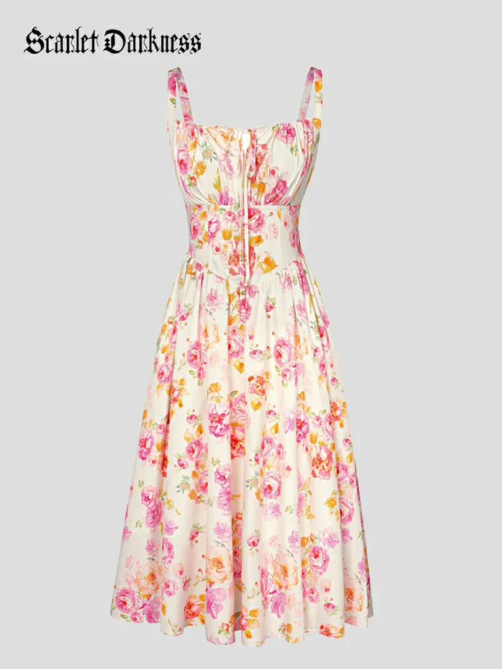 PERRINE™ - Summer Floral Milkmaid Dress