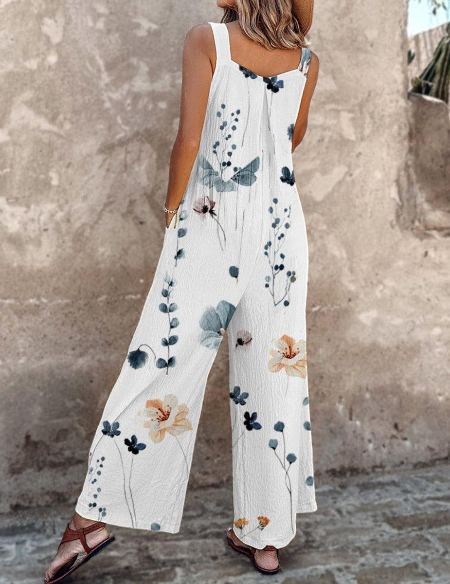 MARISOL - Printed Wide Leg Overalls