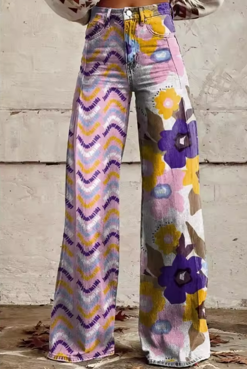 IMOGEN™ - Boho Floral Print Trousers