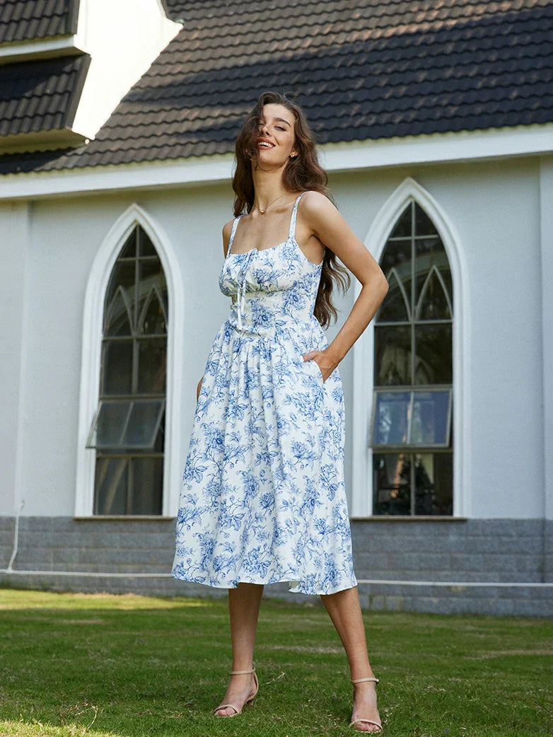 PERRINE™ - Summer Floral Milkmaid Dress