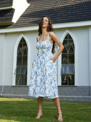 PERRINE™ - Summer Floral Milkmaid Dress