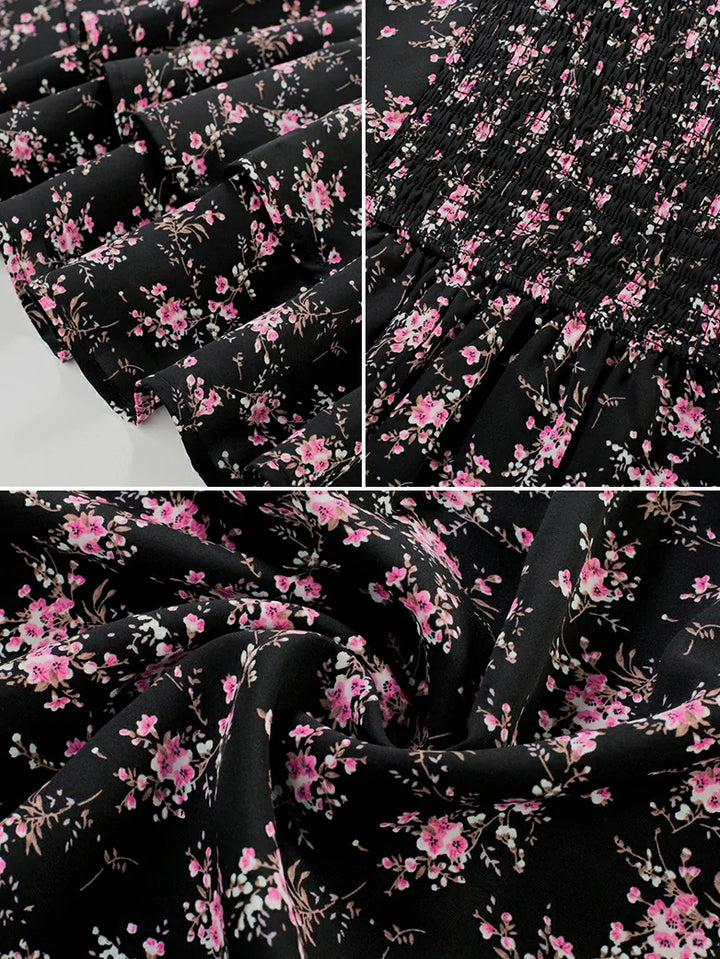 BERTHE™ - Summer Floral Puffy Corset Dress