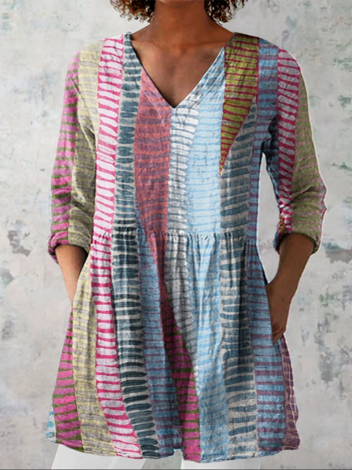 AMALIA™ - Long V-Neck Blouse