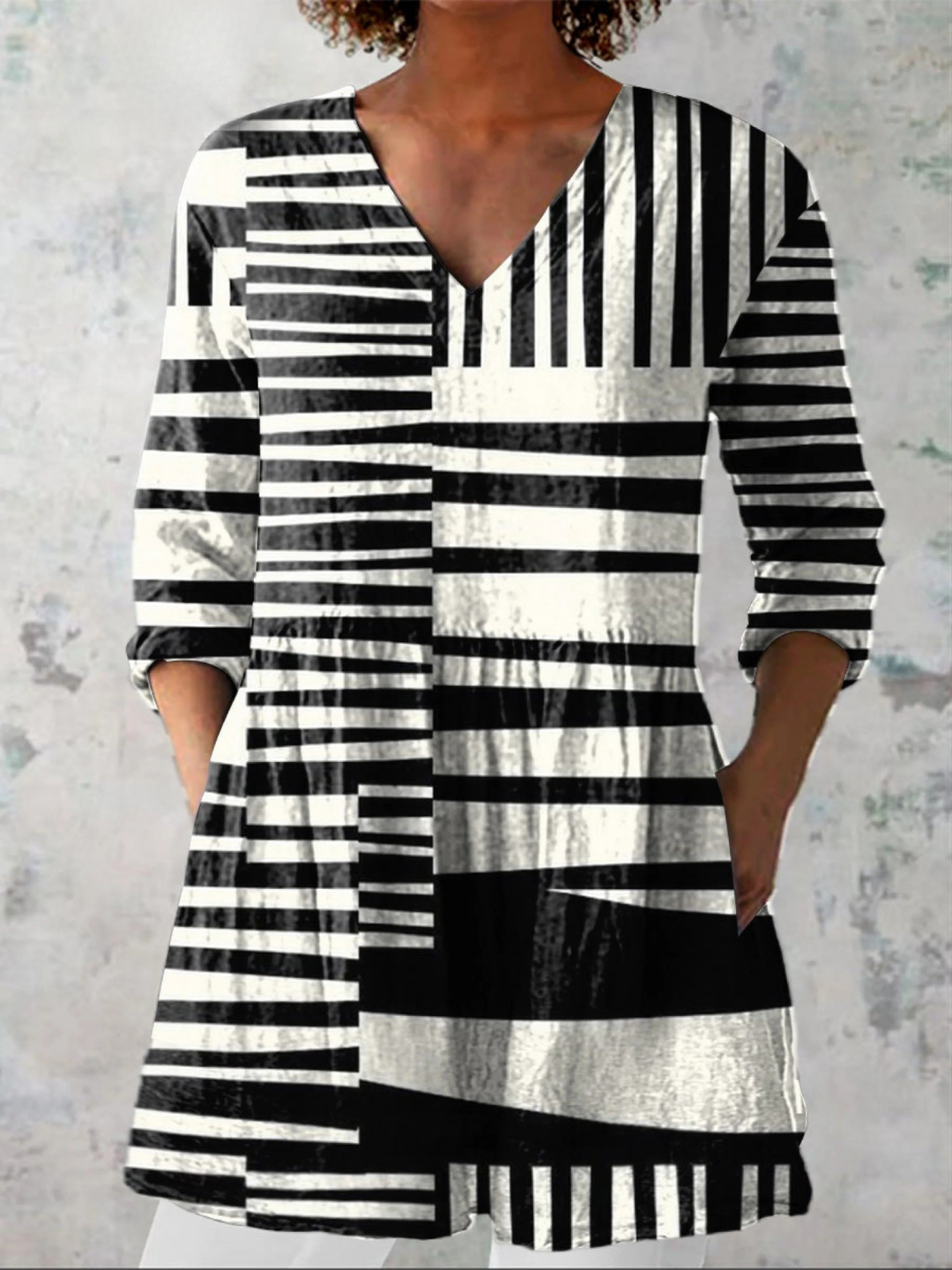 SOLINE™ - Long V-Neck Blouse