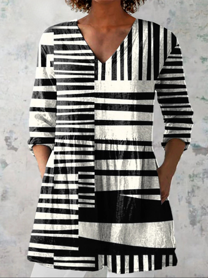 SOLINE™ - Long V-Neck Blouse