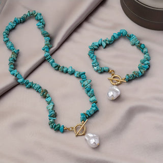 CAMILLE - Turquoise Pearl Jewelry Set