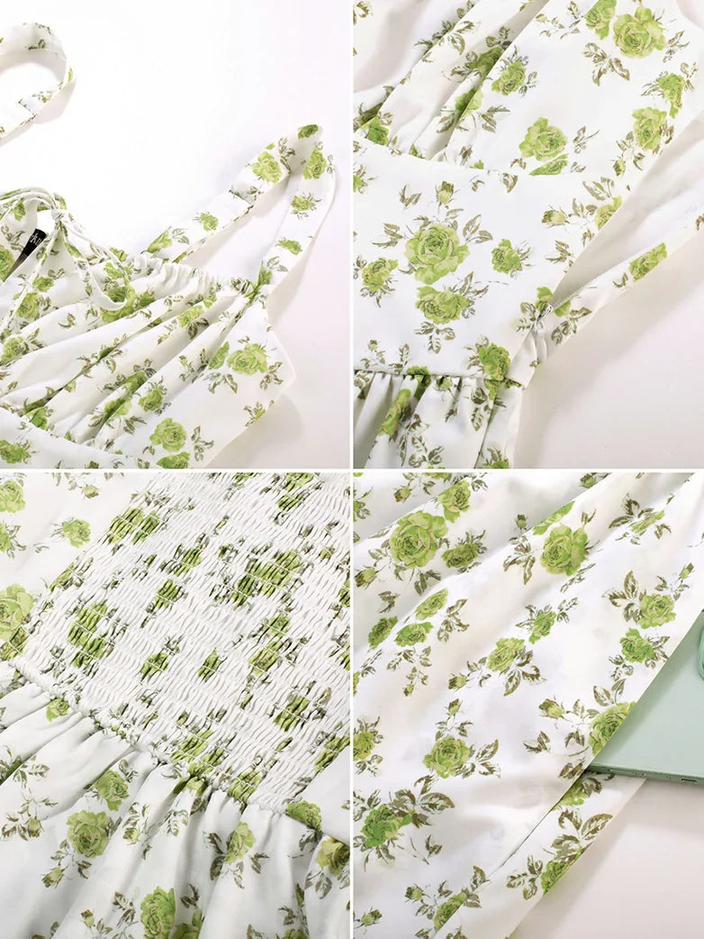 BERTHE™ - Summer Floral Puffy Corset Dress