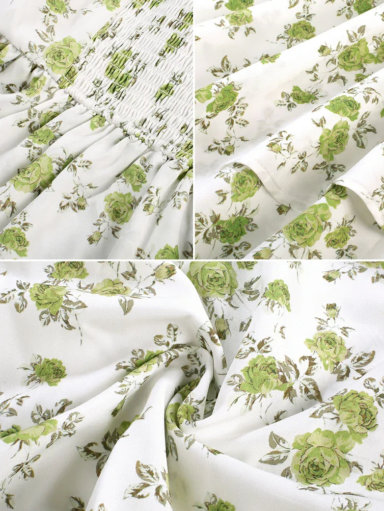 BERTHE™ - Summer Floral Puffy Corset Dress