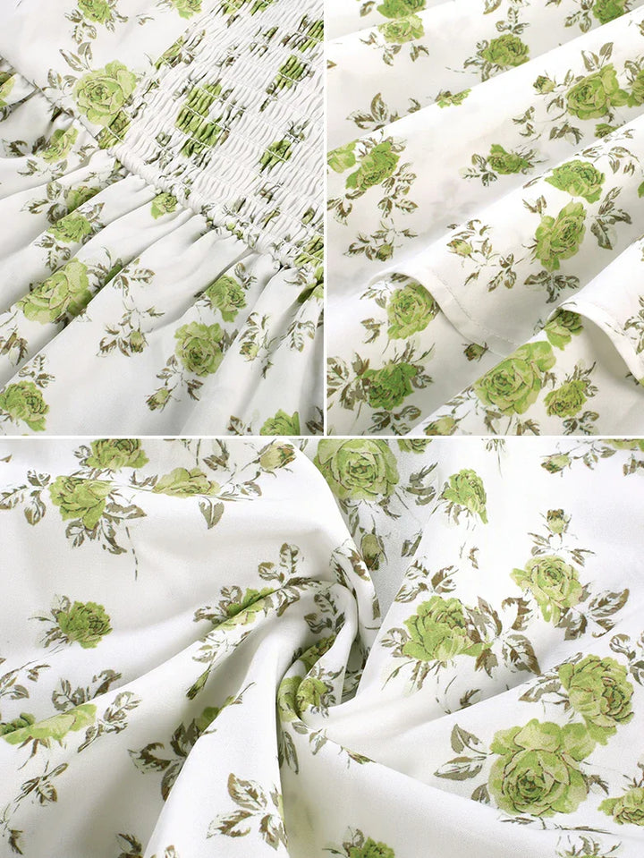 BERTHE™ - Summer Floral Puffy Corset Dress