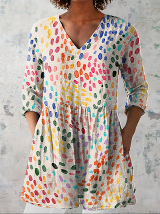 ILEANA™ - Long V-Neck Blouse