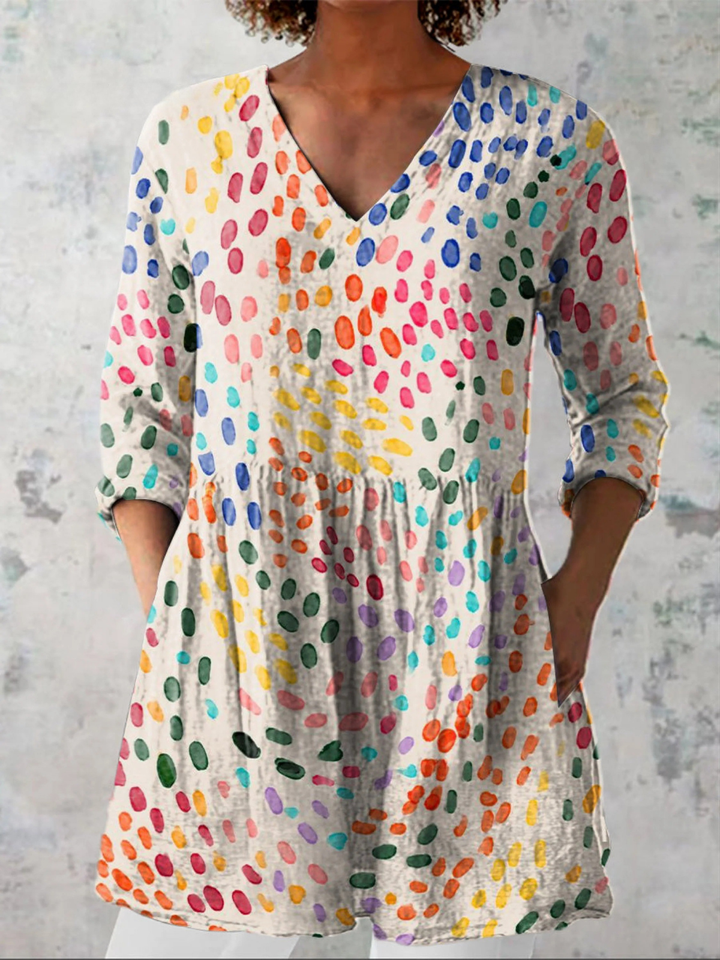ILEANA™ - Long V-Neck Blouse
