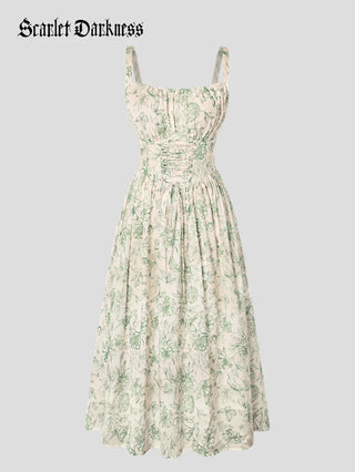 GENEVIEVE™ - Floral Chiffon Flared Sundress