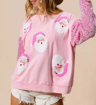 BRIANNA™- Sparkly Christmas Long Sleeve Pullover Sweater