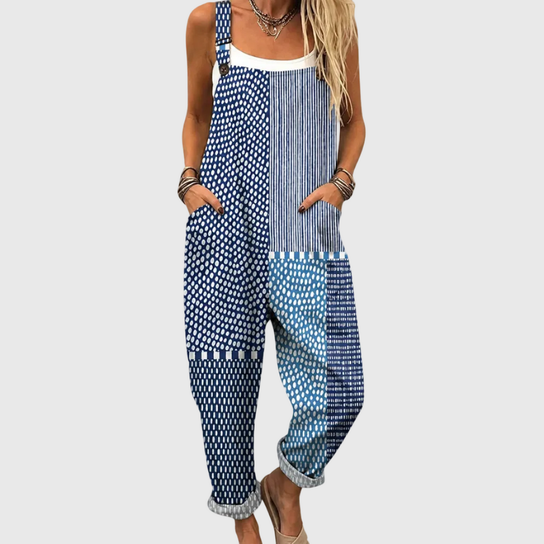 VESPERA Relaxed Printed Wide-Leg Jumpsuit