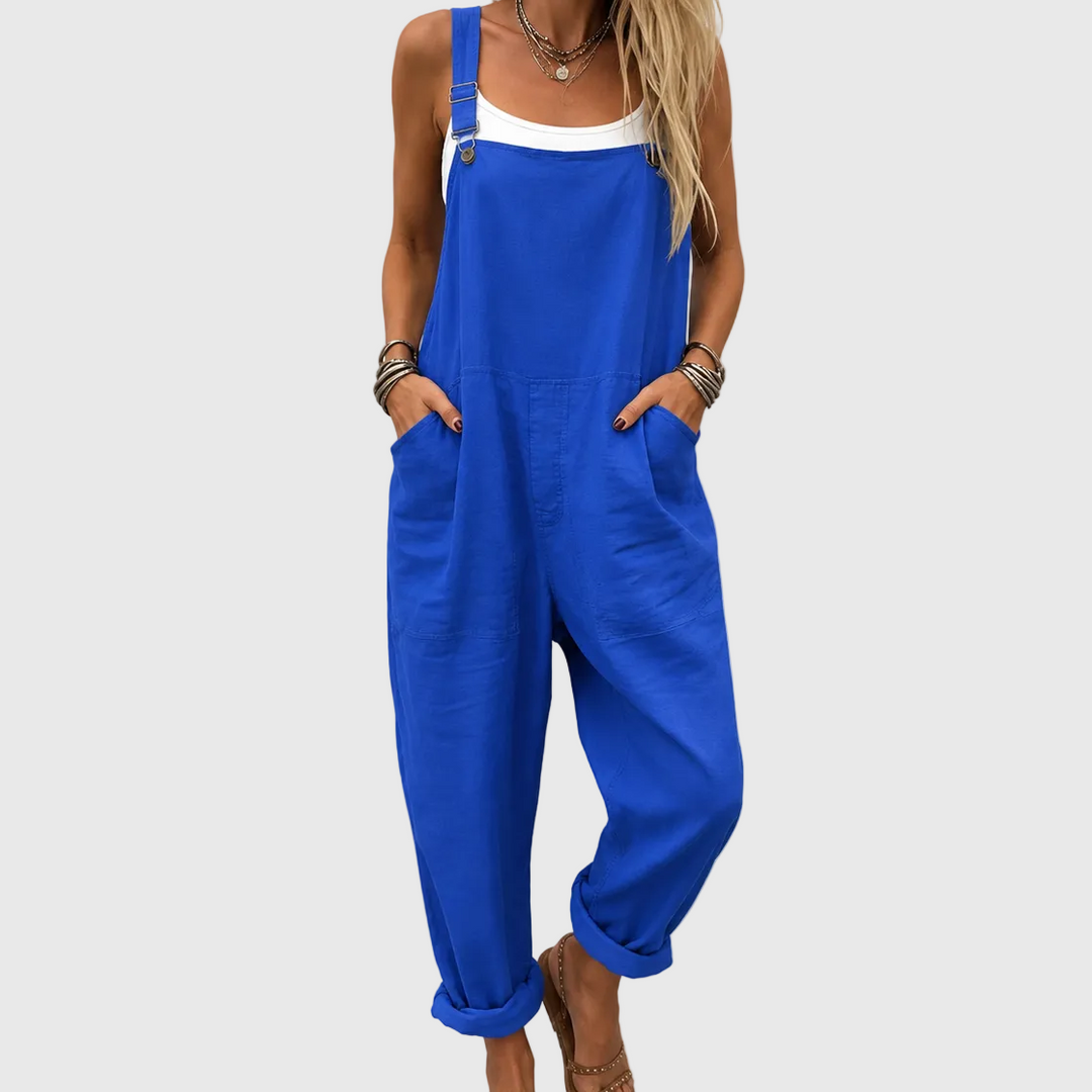 THISBE Casual Blue Wide-Leg Jumpsuit