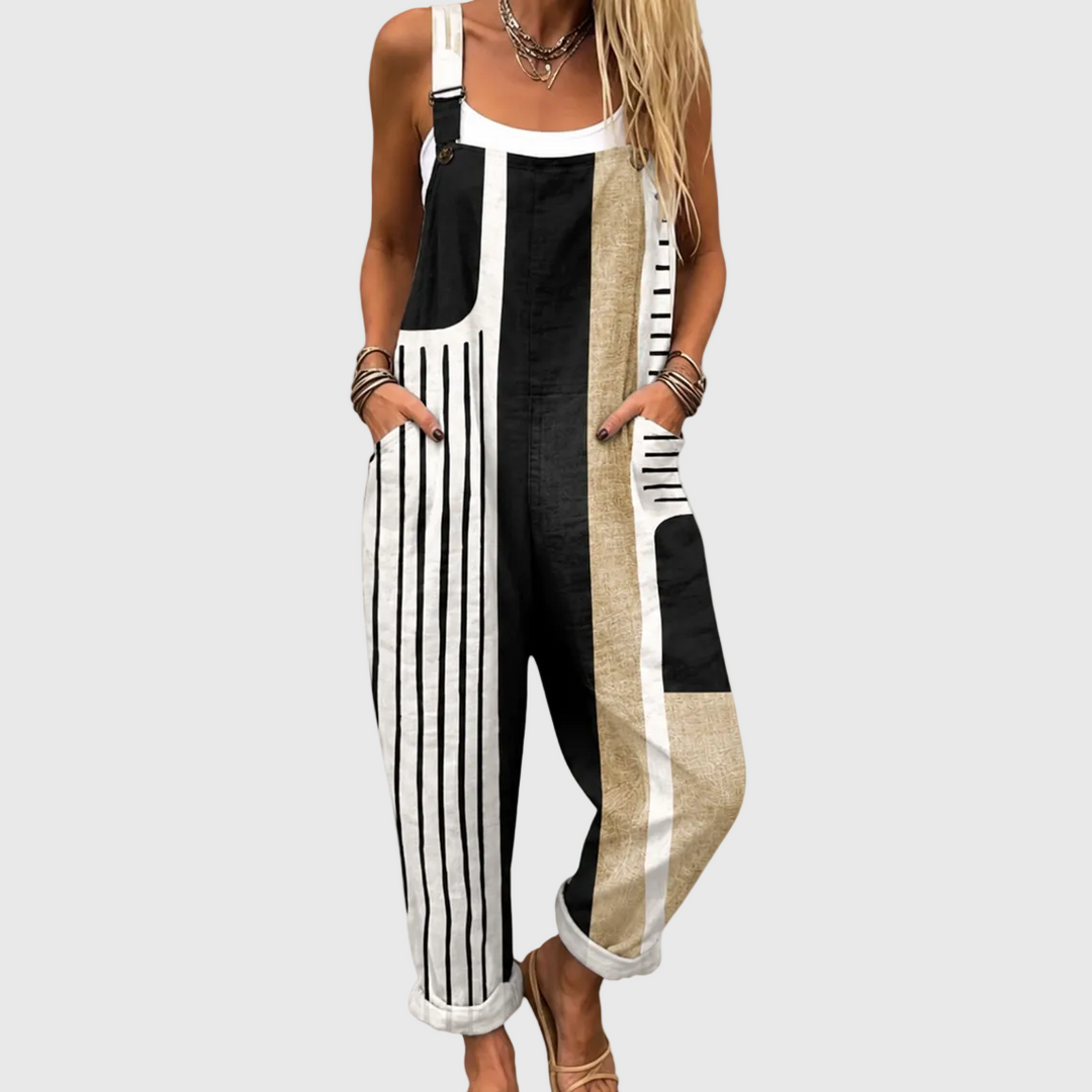SEVERINE Modern Patchwork Comfort Overalls