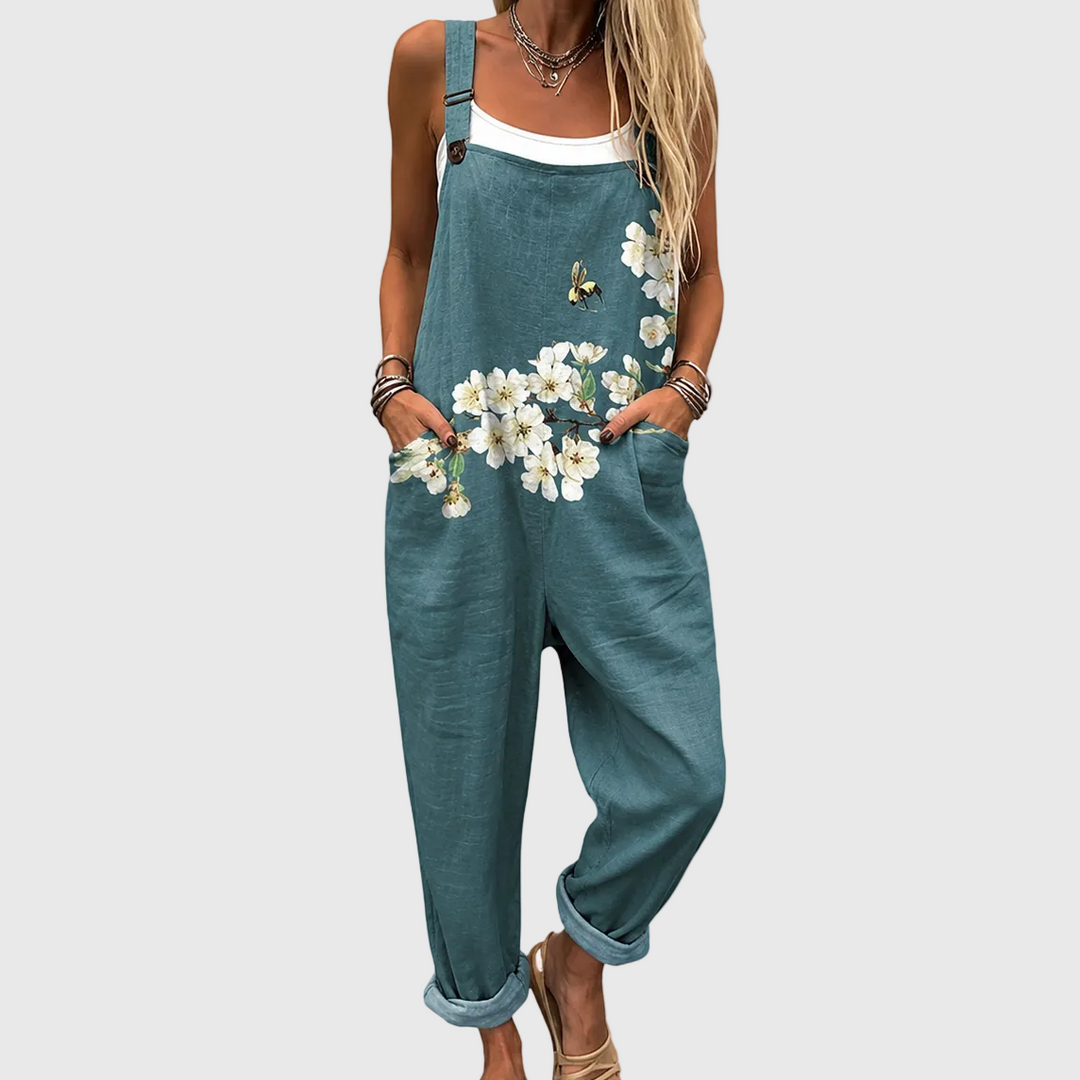 CAMELLIA Floral Garden Relaxed Overalls