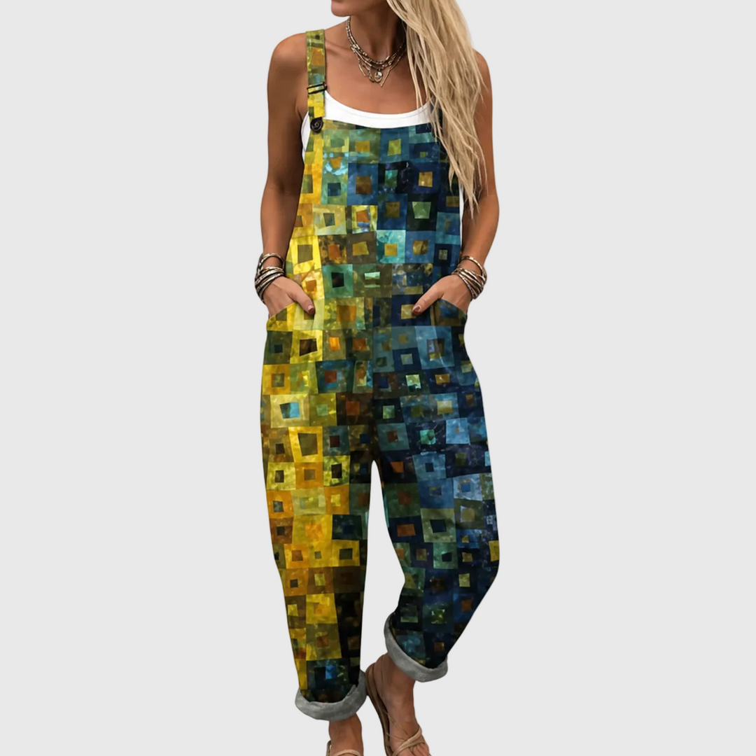 CALANTHE™ - Elegant Mosaic Pattern Jumpsuit