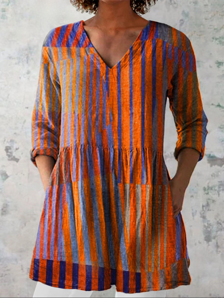 ELOISA™ - Long V-Neck Blouse