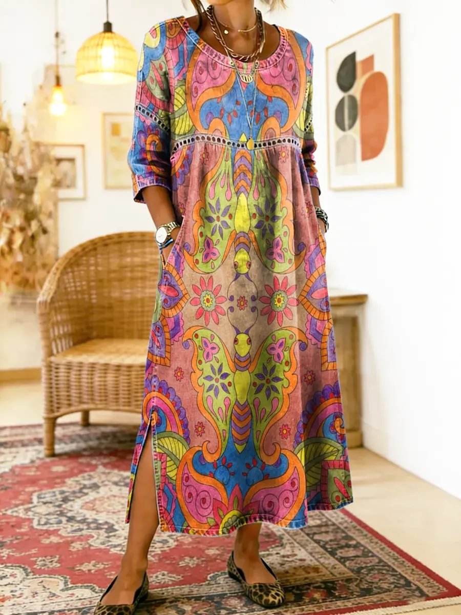 CARMELA printed flowy summer dress