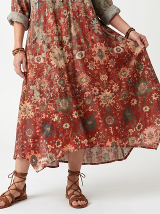 ULRIKA - Mixed Pattern Pocket Midi Dress