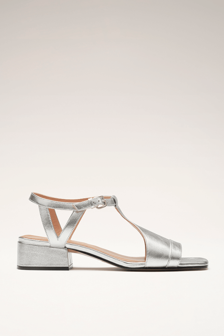 NINA™ - Silver Block-Heel Sandals