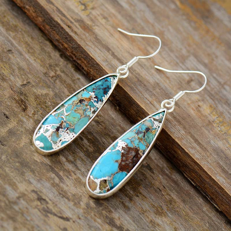 SOLENE - Turquoise Jasper Drop Earrings
