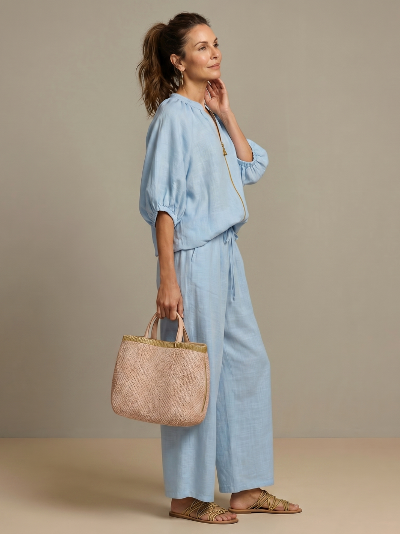 VERONA™ - Zip Blouson & Wide-Leg Pant Set