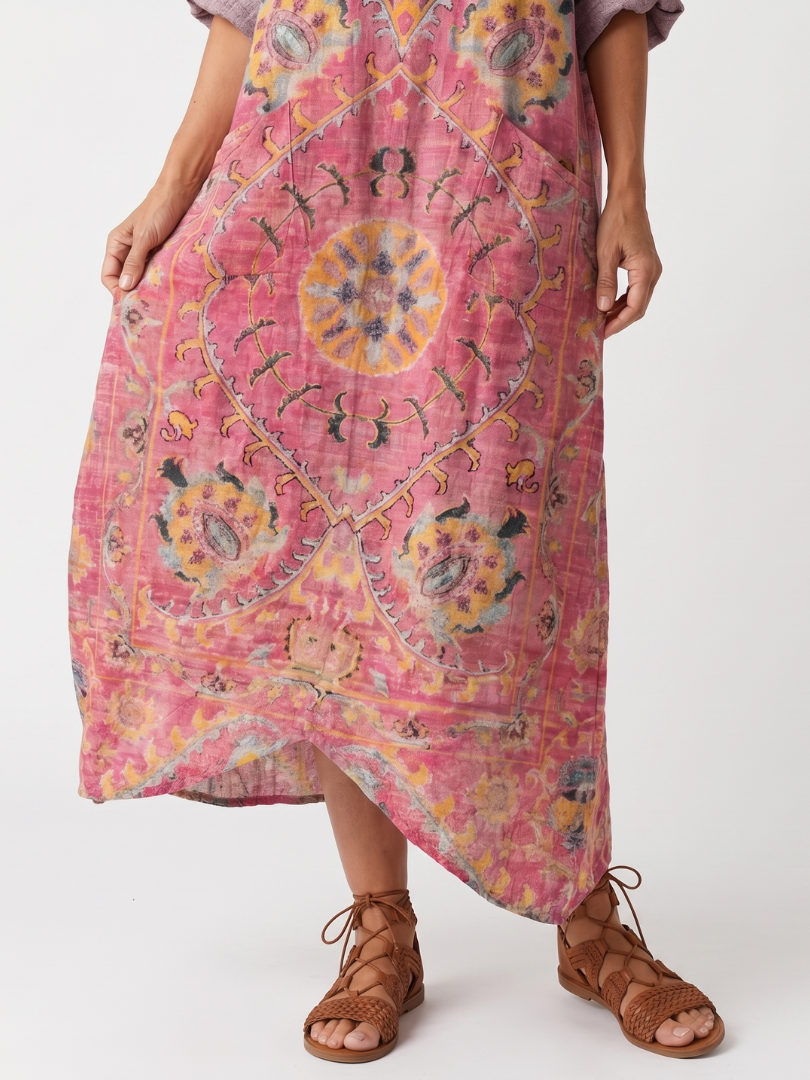 HORTENSIA - Abstract Print Pocket Midi Dress