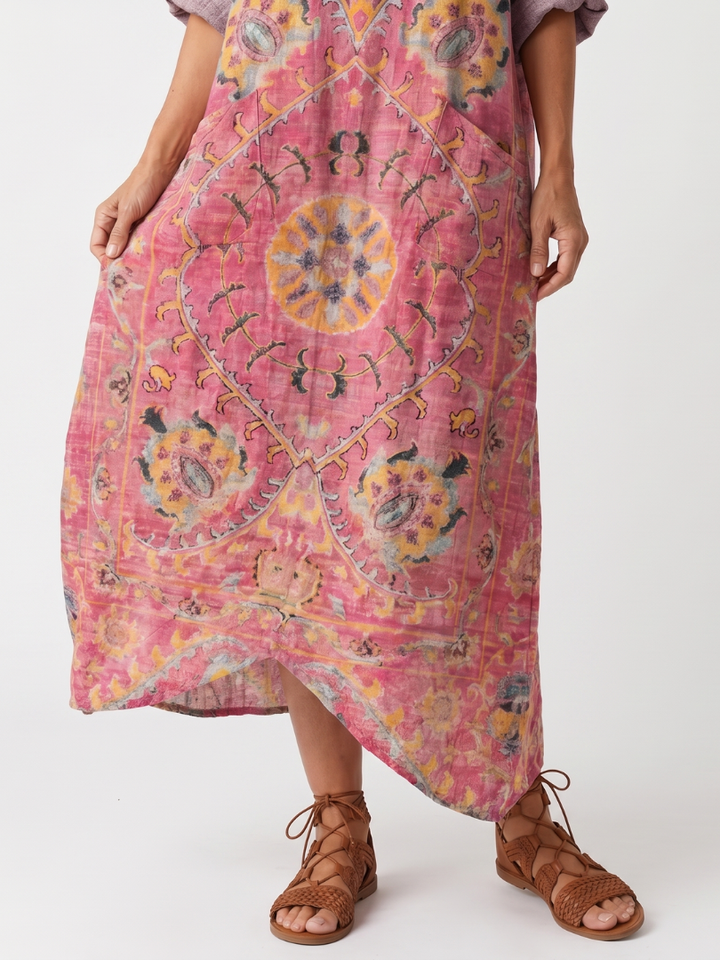 HORTENSIA - Abstract Print Pocket Midi Dress