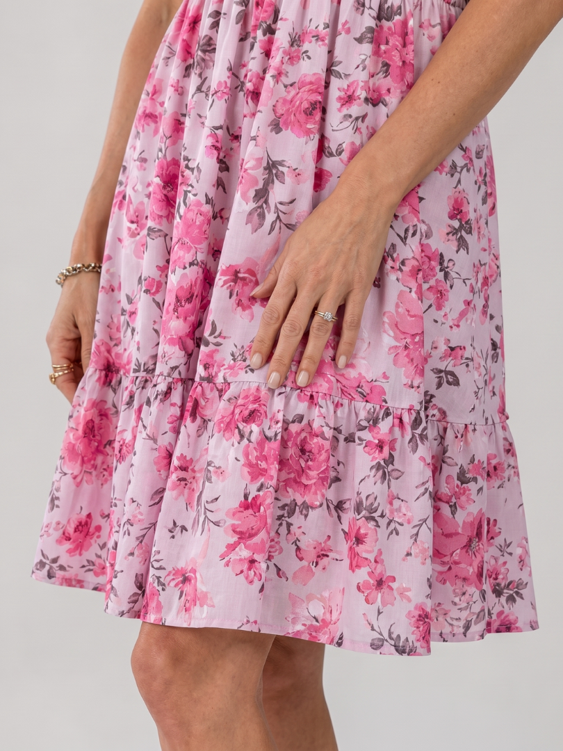 Cressida™ - Spaghetti Strap Floral Print Knee Length Dress