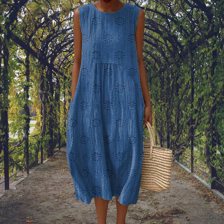 Halle™ - Elegant Sleeveless Dress with Pockets