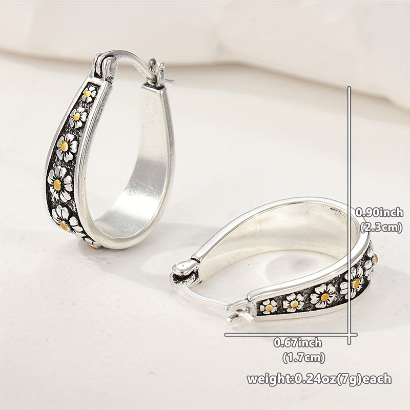FLORETTE - Hand-Cut Daisy Hoop Earrings