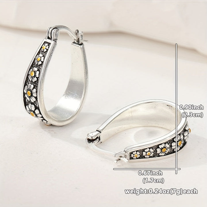 FLORETTE - Hand-Cut Daisy Hoop Earrings
