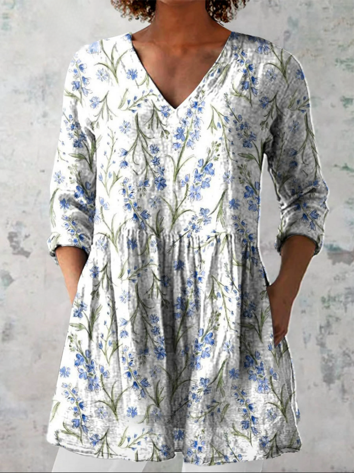 FRANCA™ - Long V-Neck Blouse