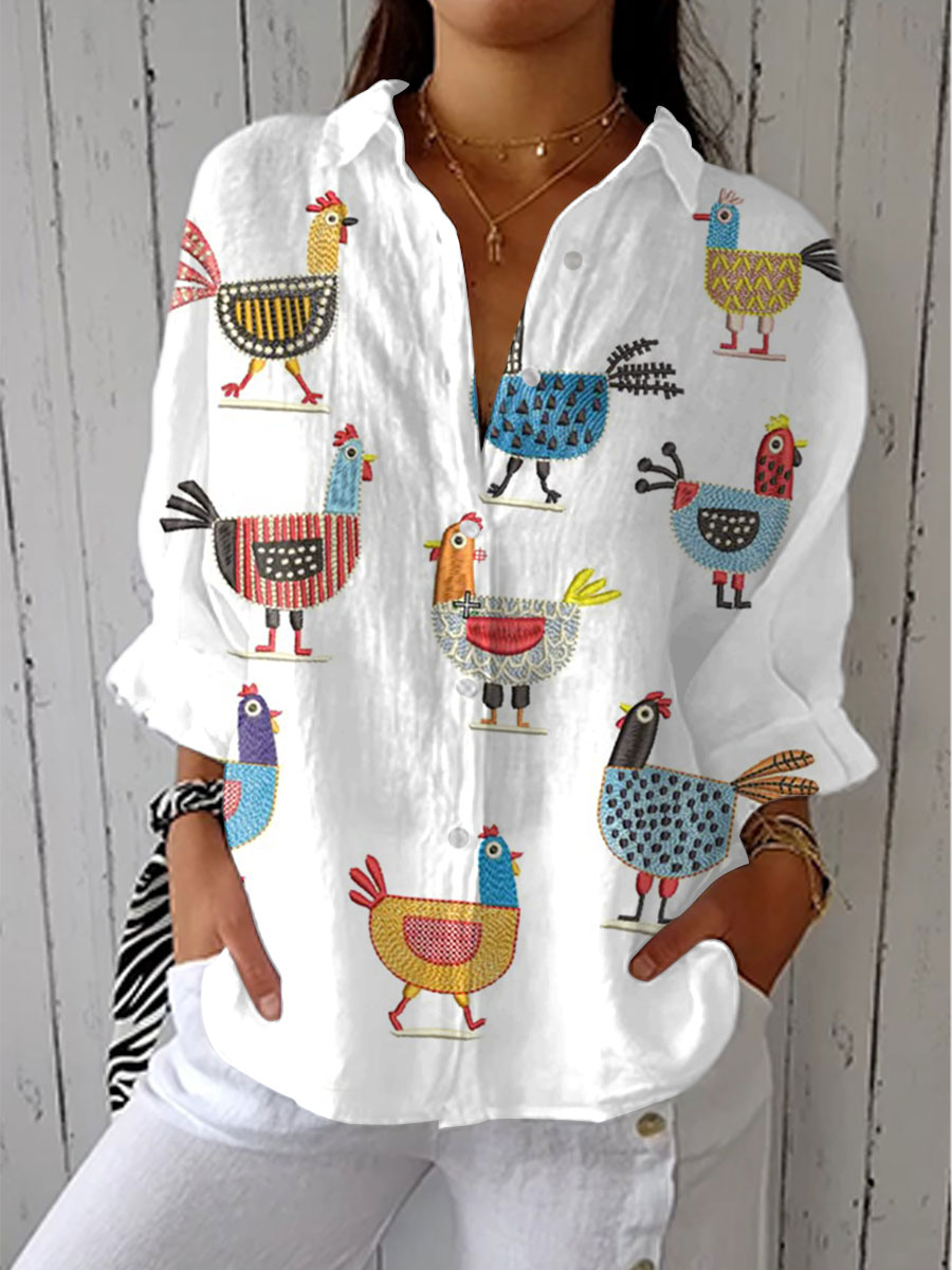 Octavia - Playful Hen Blouse