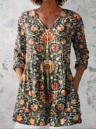 LAURETTA™ - Long V-Neck Blouse
