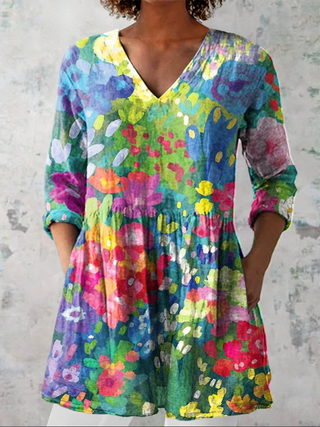 ESTHER™ - Long V-Neck Blouse