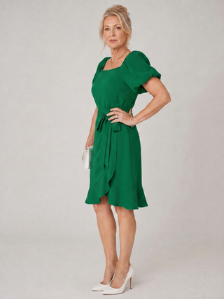 Corvina™ - Short Puff Sleeve Side Tie Detail Mini Dress