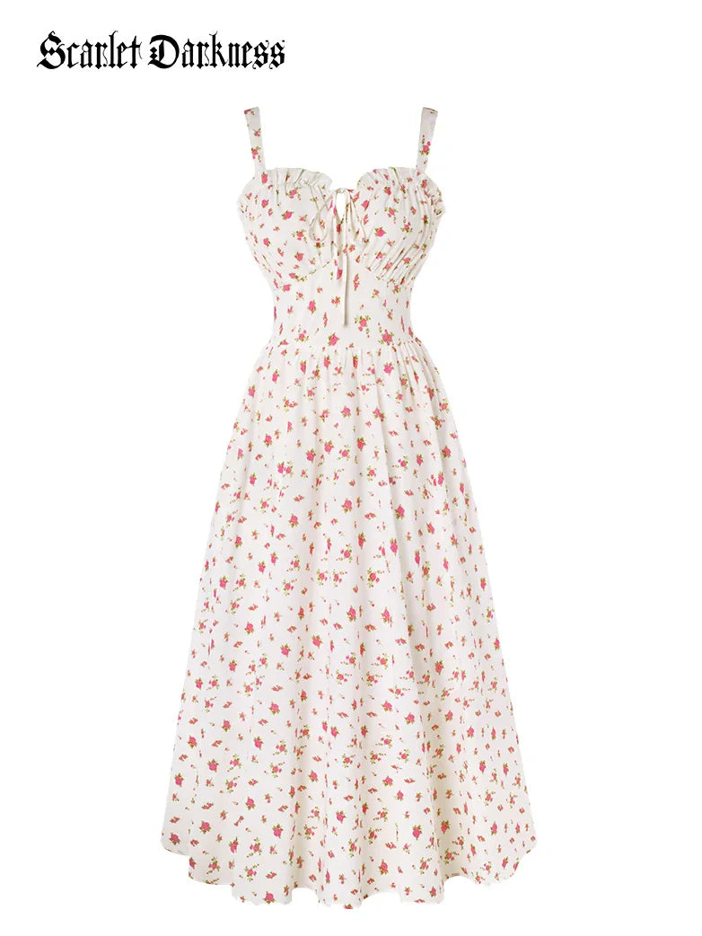 EDITH™ - Floral Corset Milkmaid Dress