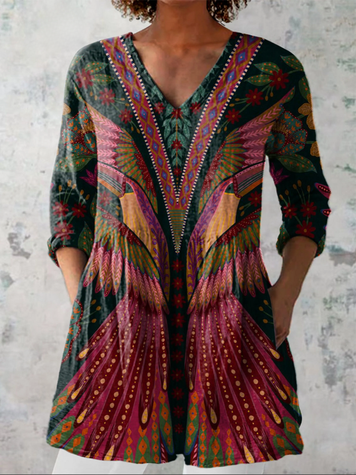 DOROTEA™ - Long V-Neck Blouse