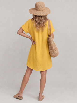 Emmeline™ - Short Sleeve Front Pockets Knee Length Dress