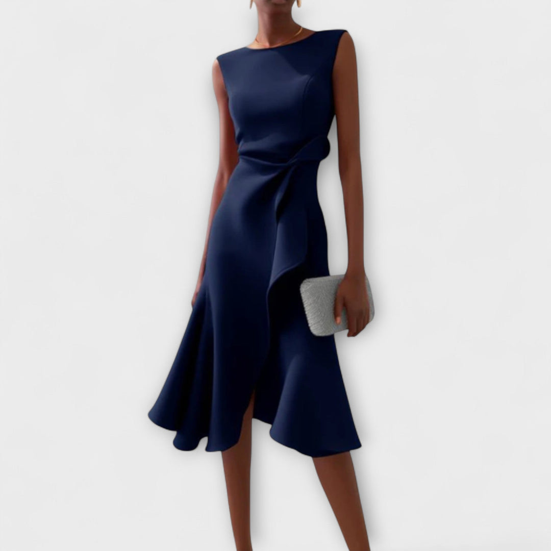 MARISSA™ –  Elegant Wrap-Style Sleeveless Dress