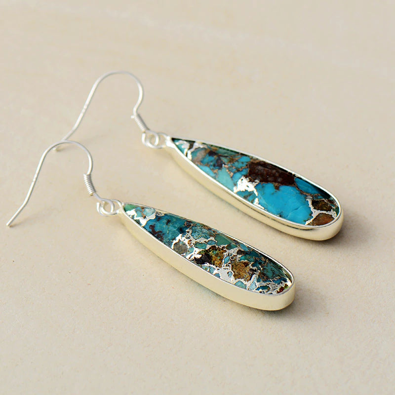 SOLENE - Turquoise Jasper Drop Earrings